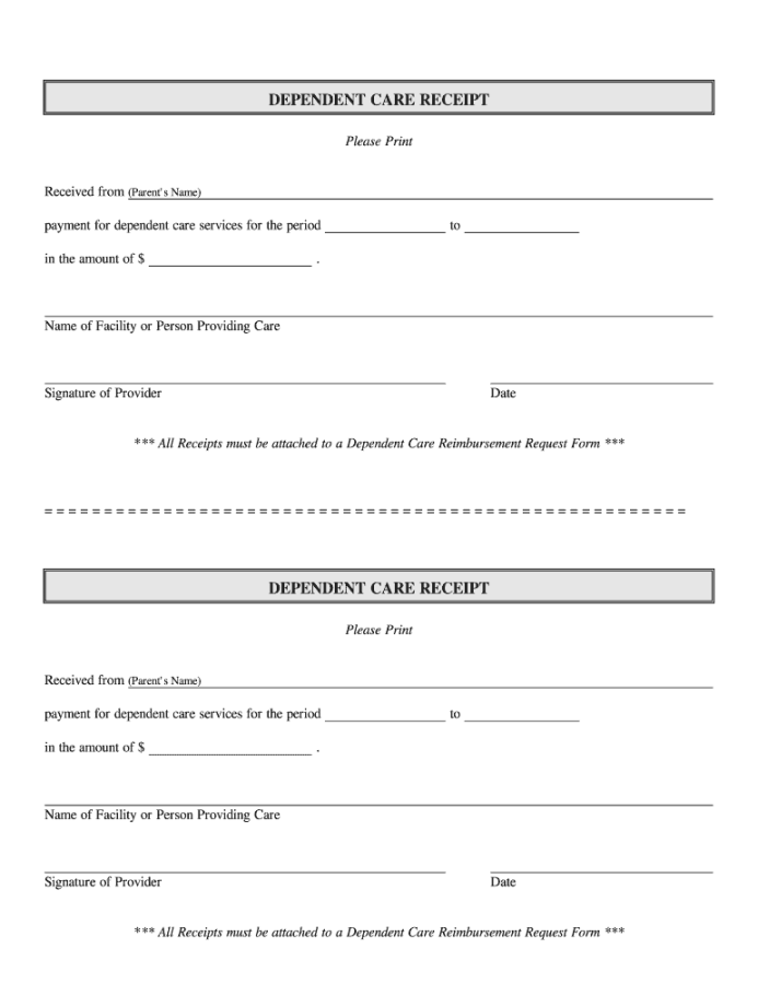 Nanny Receipt For Fsa - Fill Online, Printable, Fillable, Blank