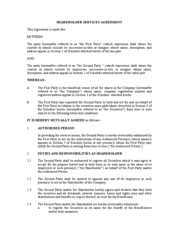 Nominee Shareholder Agreement PDF Indemnity Common Law Nominee Shareholder Agreement PDF Indemnity Common Law
