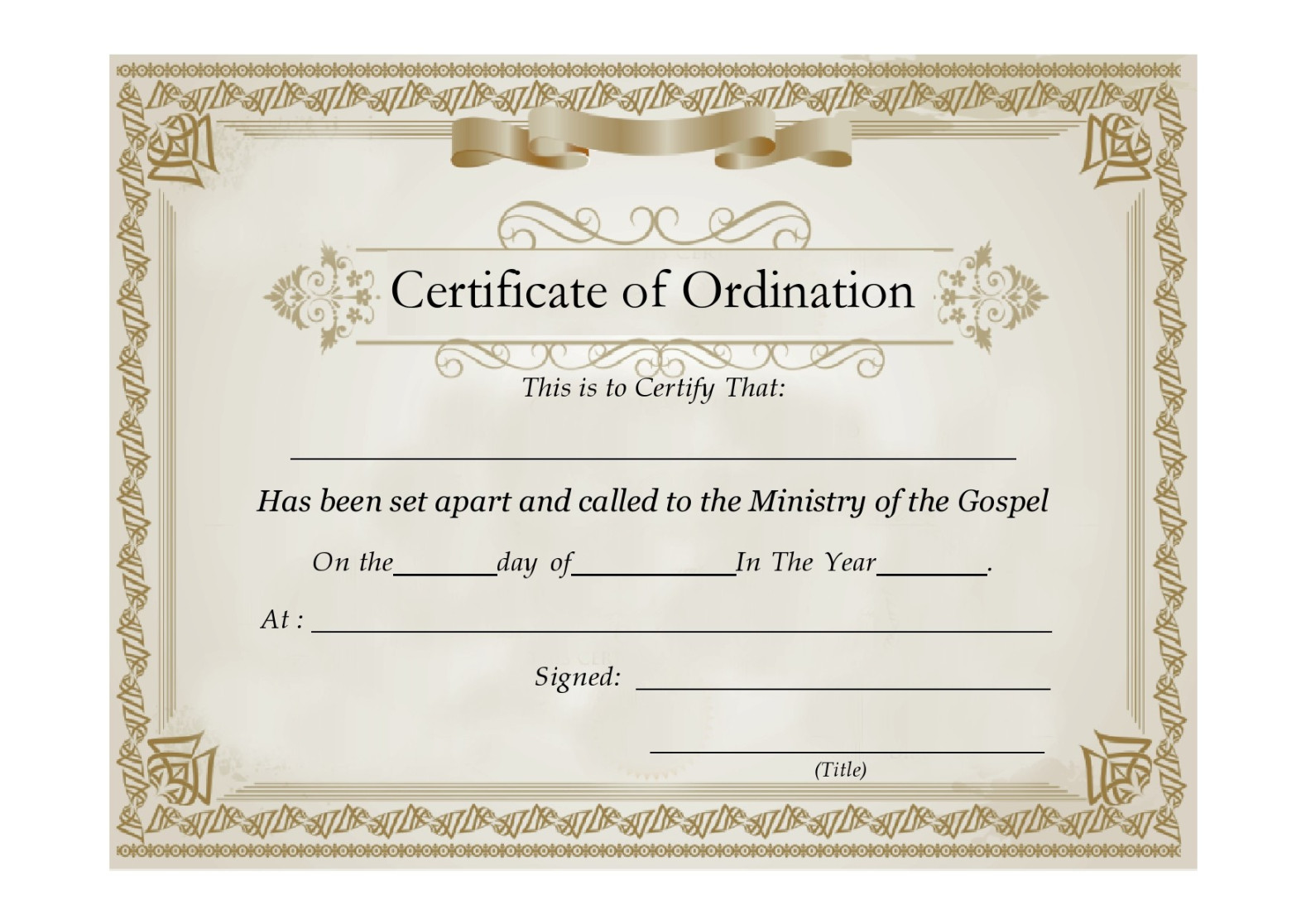 Ordination Certificate Templates (Free Printables) Ordination Certificate Templates (Free Printables)