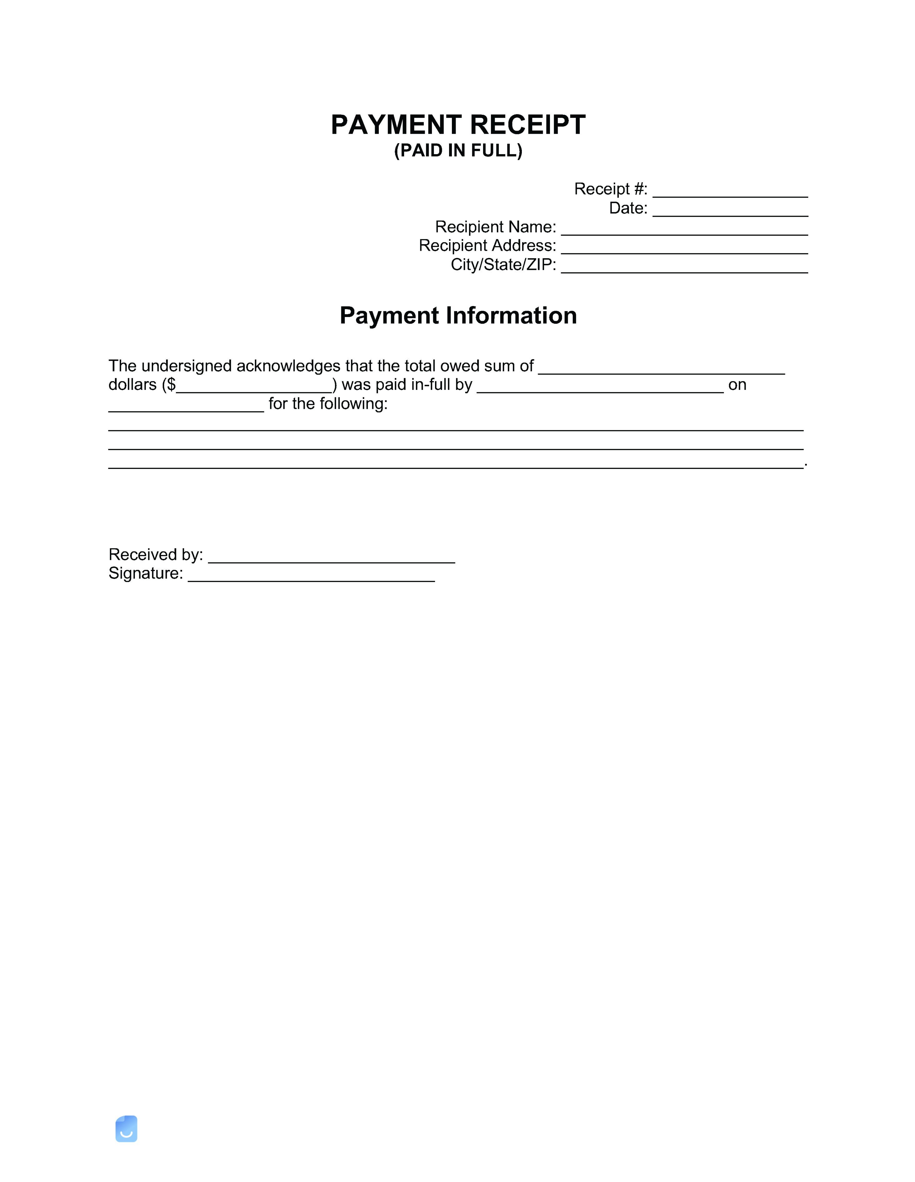 Paid (in-full) Receipt Template Invoice Maker Paid (in-full) Receipt Template Invoice Maker