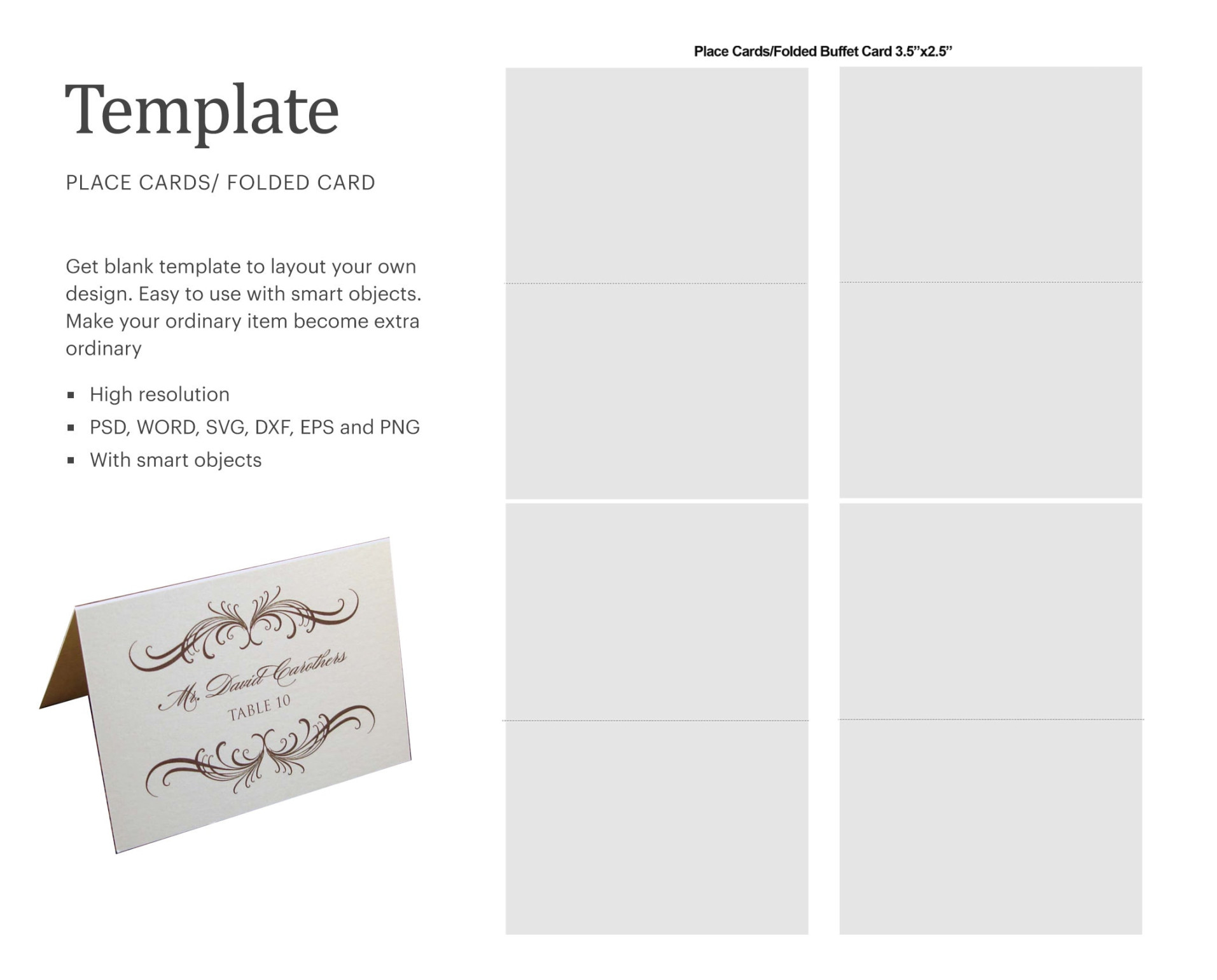Place Card Folded ."x Place Card Folded ."x