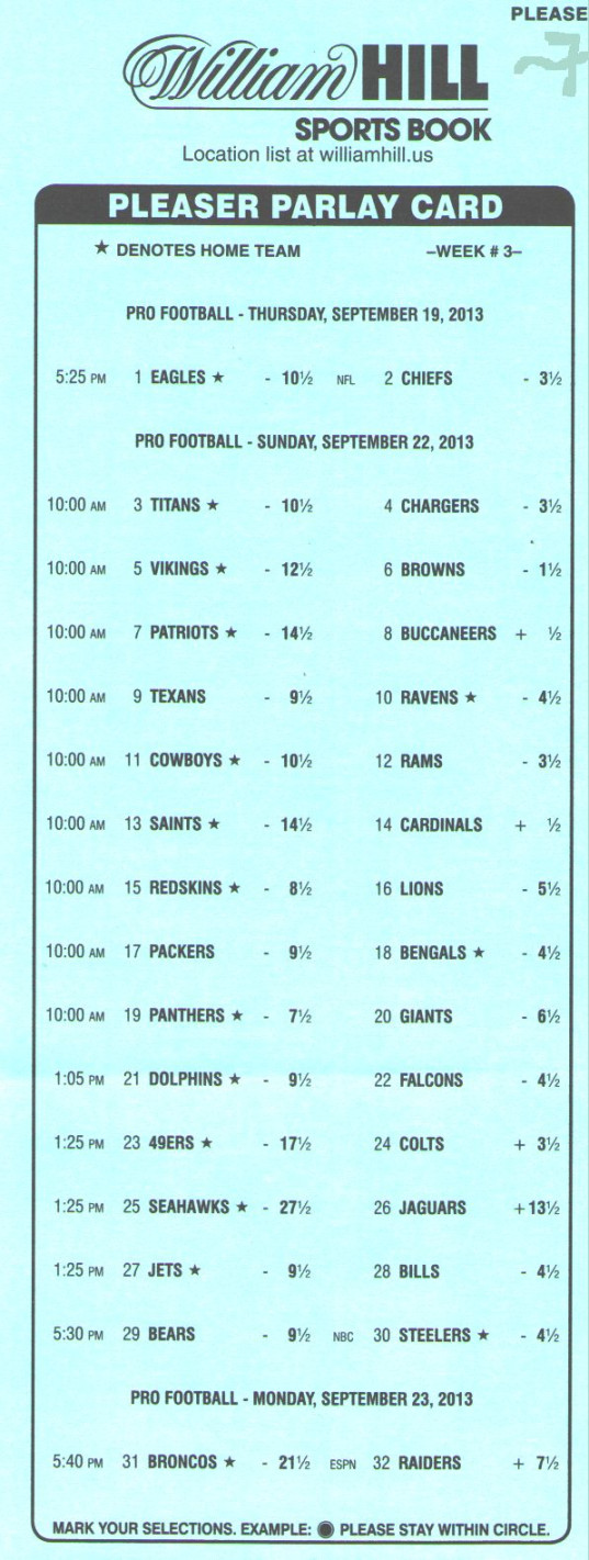 Pleaser Bets In The Nfl throughout Football Betting Card Template Pleaser Bets In The Nfl throughout Football Betting Card Template