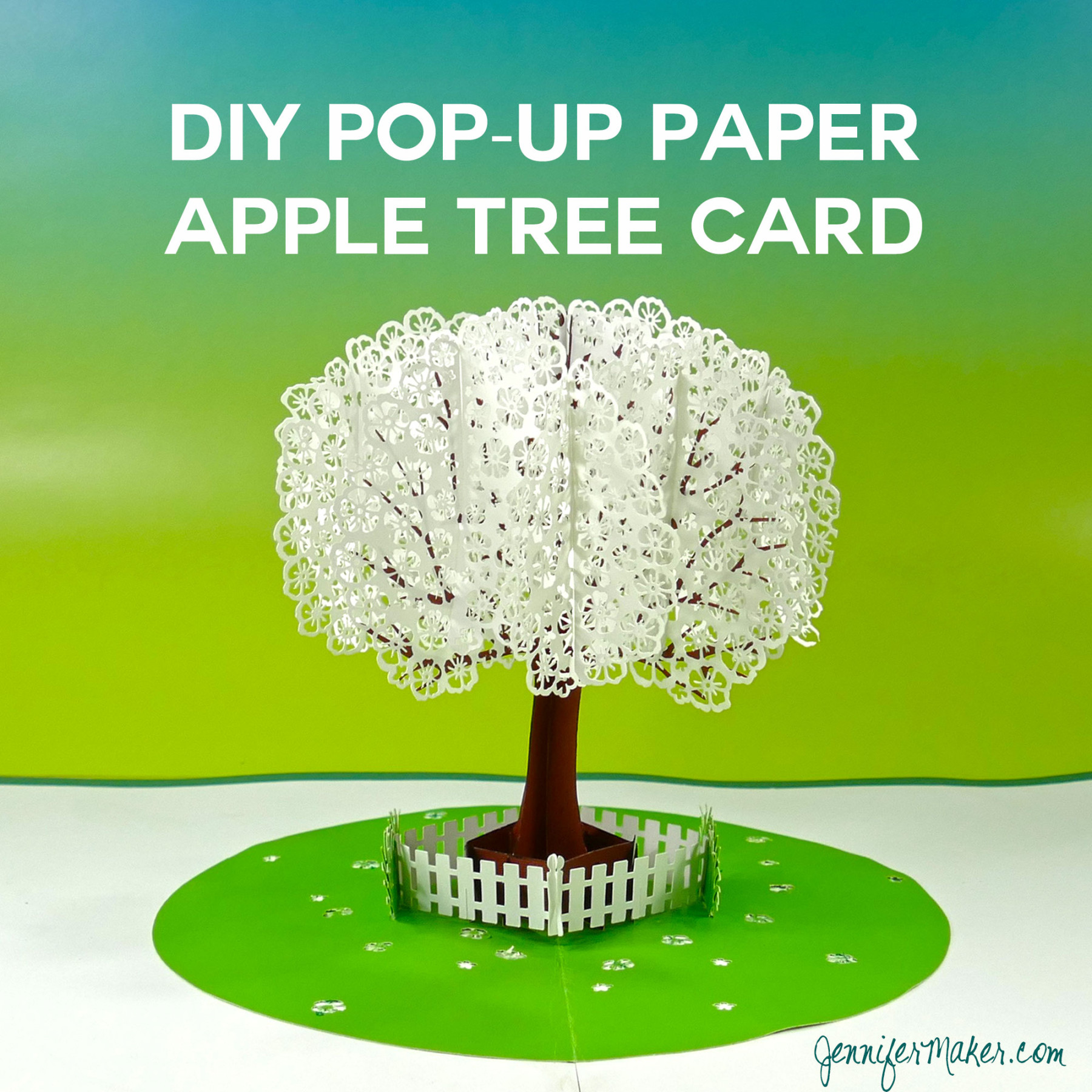 Pop-Up Paper Apple Tree Card (D Sliceform) - Jennifer Maker Pop-Up Paper Apple Tree Card (D Sliceform) - Jennifer Maker