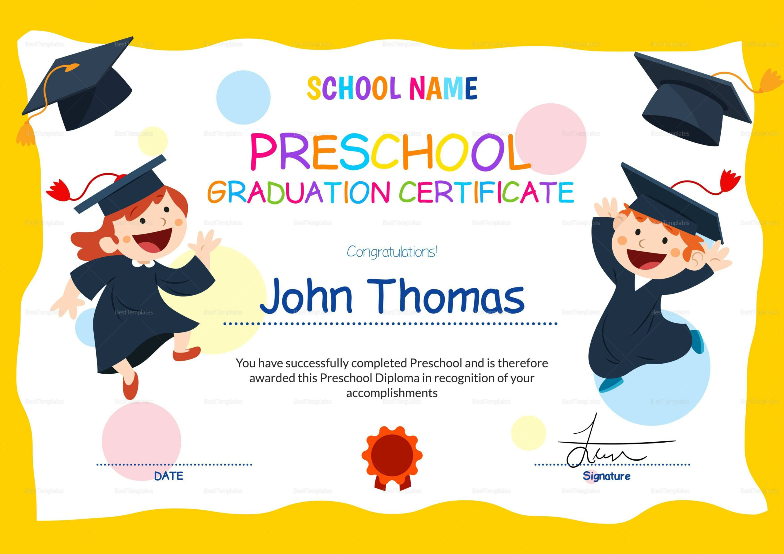 + Preschool Certificate Templates - PDF + Preschool Certificate Templates - PDF