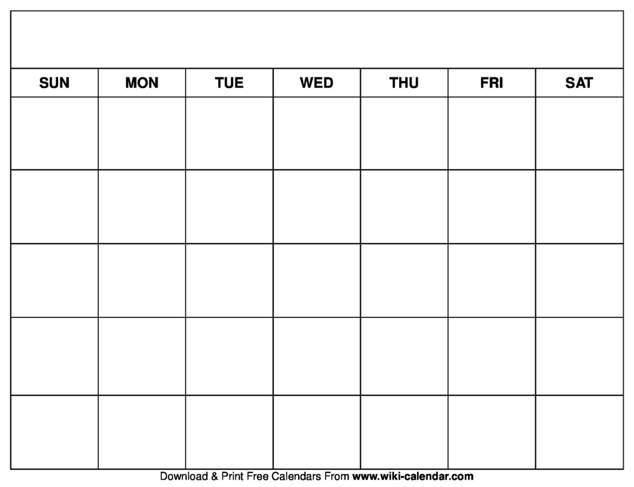 Printable Blank Calendar Templates - Wiki Calendar Printable Blank Calendar Templates - Wiki Calendar