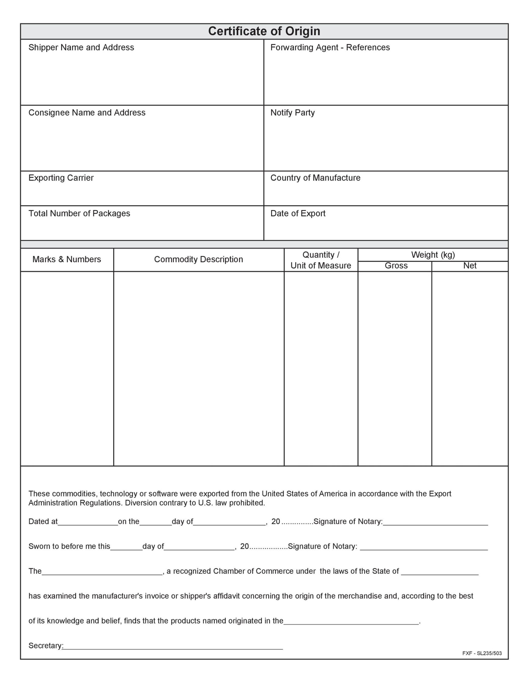 Printable Certificate Of Origin Templates (% Free) ᐅ Printable Certificate Of Origin Templates (% Free) ᐅ