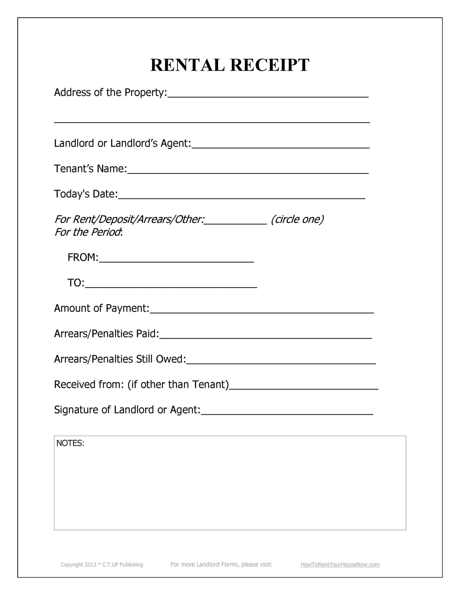 Printable Rent Receipts (Free Templates) ᐅ TemplateLab