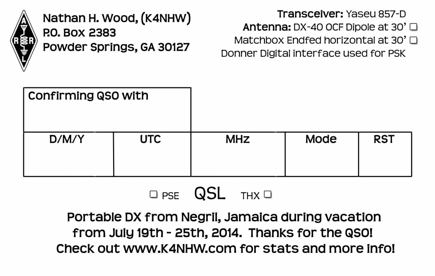 QSL Card Design Welcome to the Home of KNHW QSL Card Design Welcome to the Home of KNHW