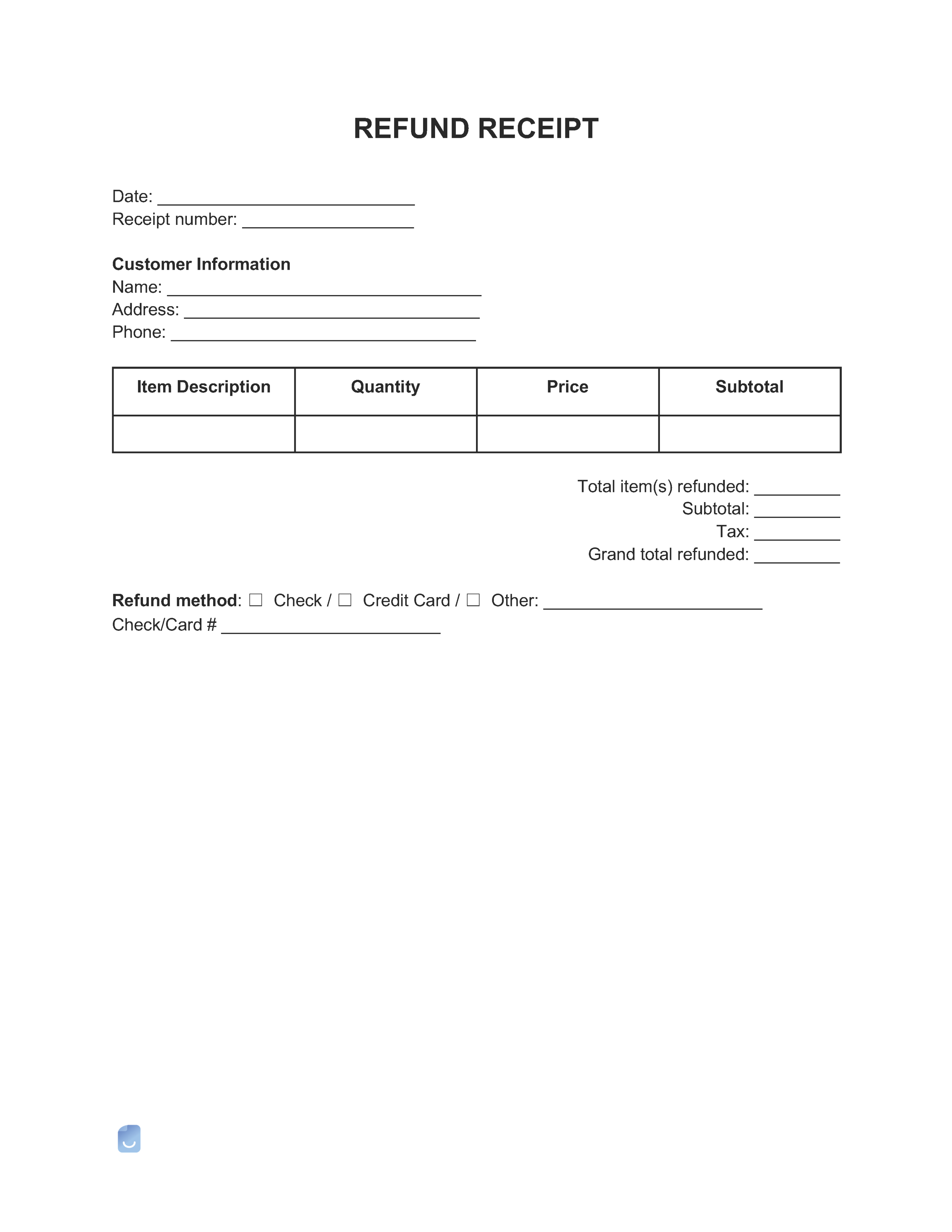 Refund Receipt Template Invoice Maker Refund Receipt Template Invoice Maker