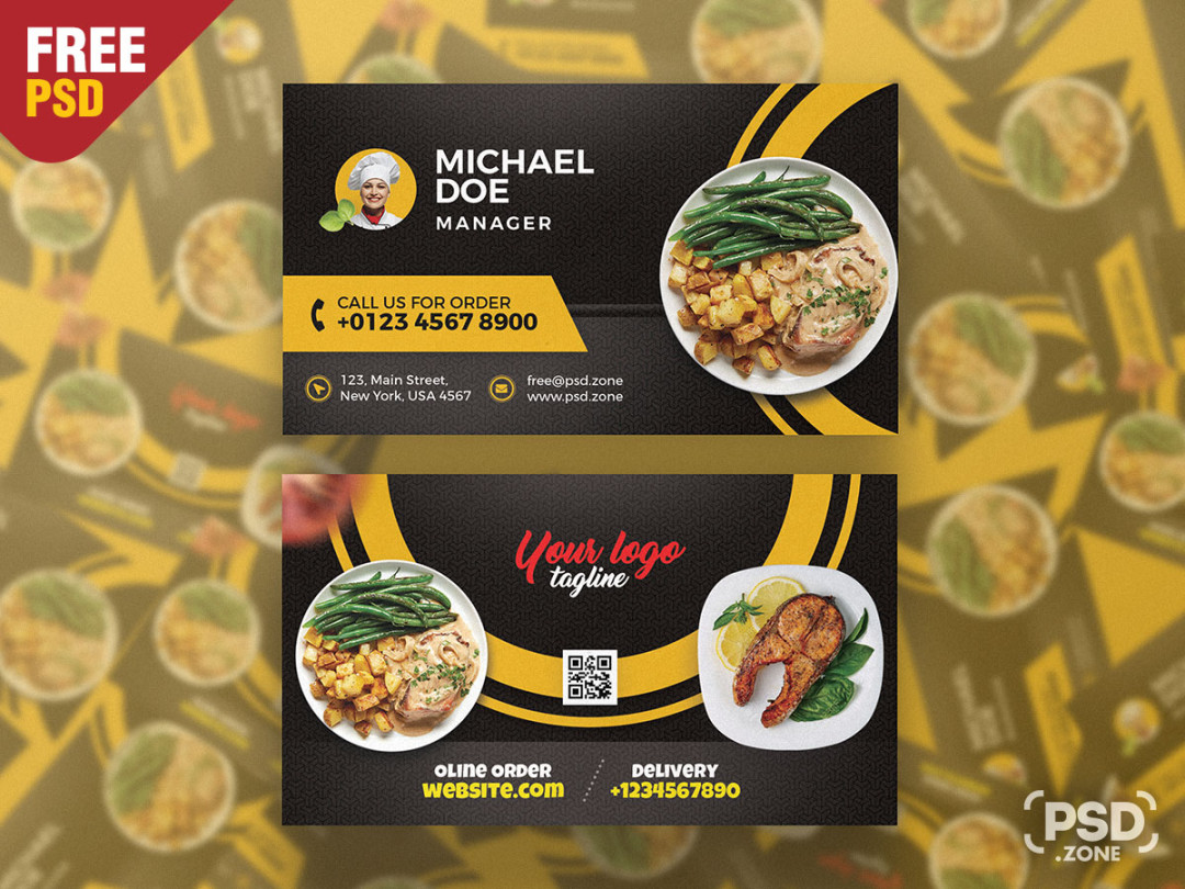 Restaurant Cafe Business Card PSD Template - PSD Zone Restaurant Cafe Business Card PSD Template - PSD Zone