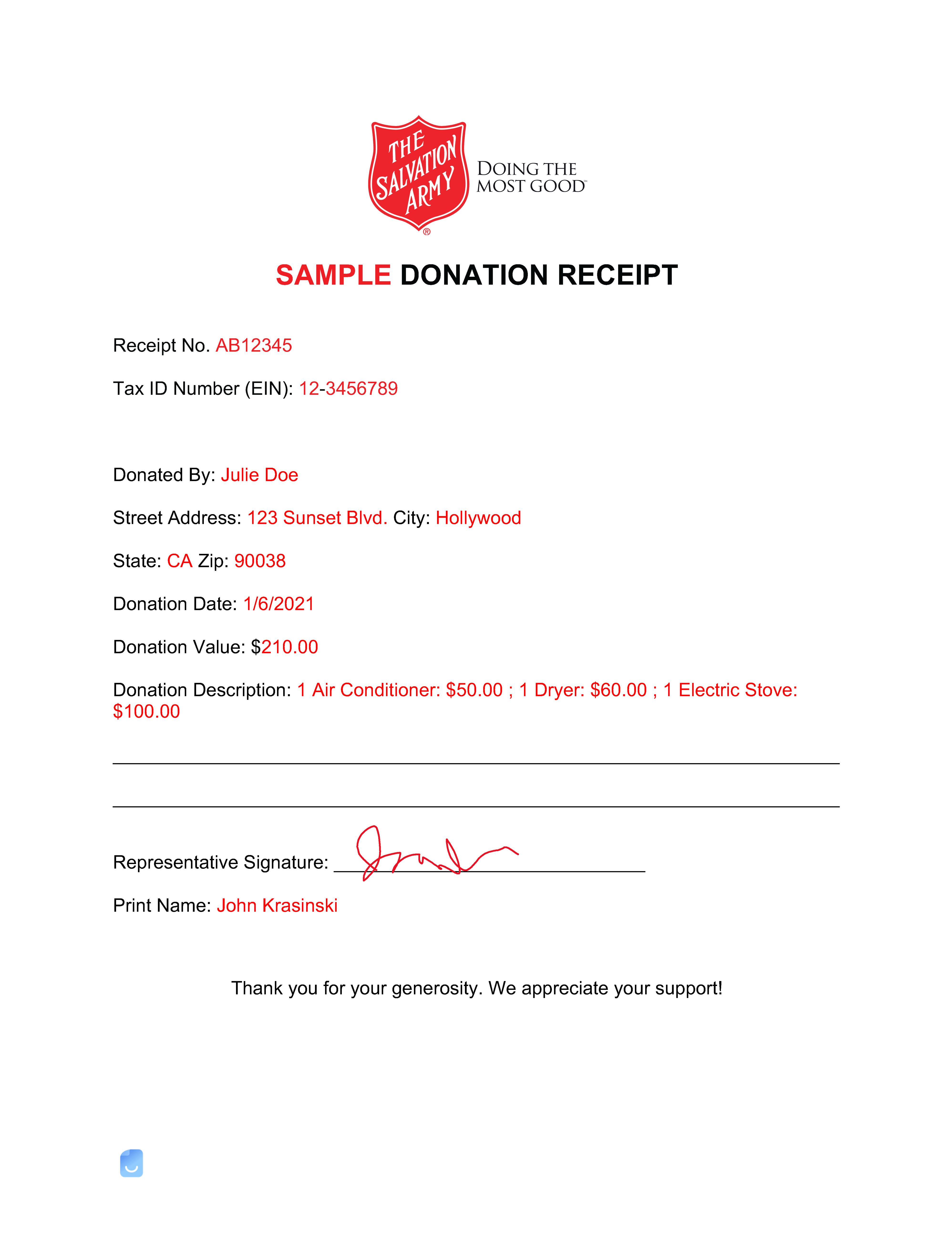 Salvation Army Donation Receipt Template Invoice Maker Salvation Army Donation Receipt Template Invoice Maker