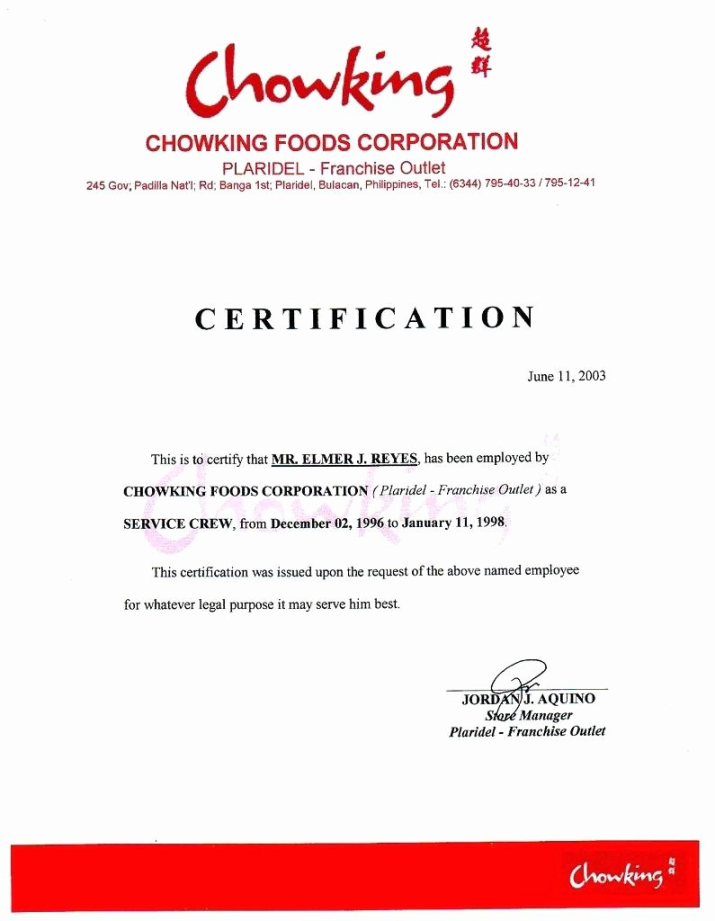 Sample For Certificate Of Employment Calepmidnightpig throughout Sample For Certificate Of Employment Calepmidnightpig throughout