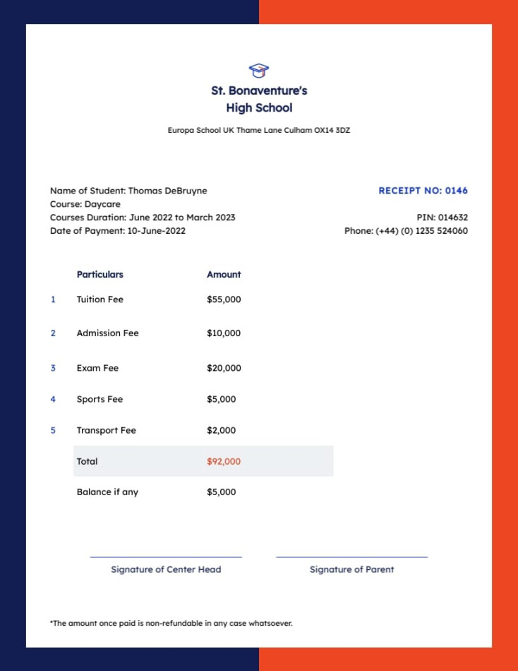 School Tuition Receipt Template Visme School Tuition Receipt Template Visme