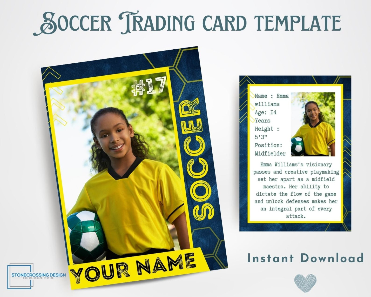 Soccer Trading Card Template Trading Card Template Canva Template Soccer Trading Card Template Trading Card Template Canva Template