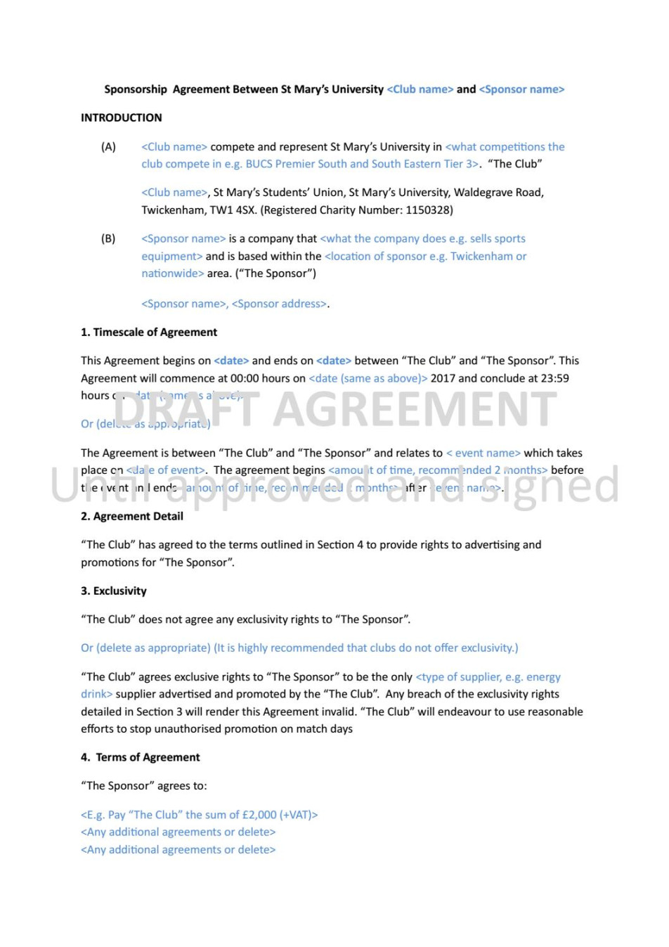 Sponsorship agreement template by SMSU - Issuu Sponsorship agreement template by SMSU - Issuu