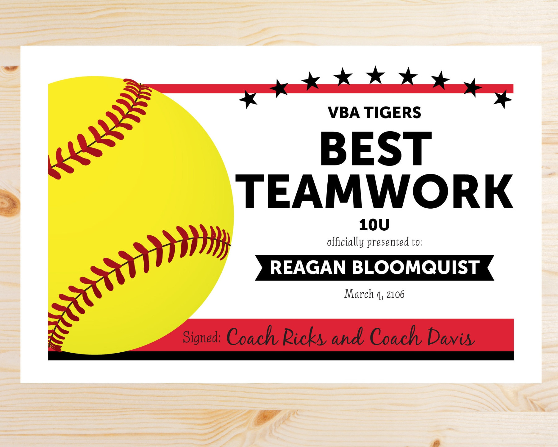 TEAM COLORS Softball Award Certificates Instant Download Printable TEAM COLORS Softball Award Certificates Instant Download Printable