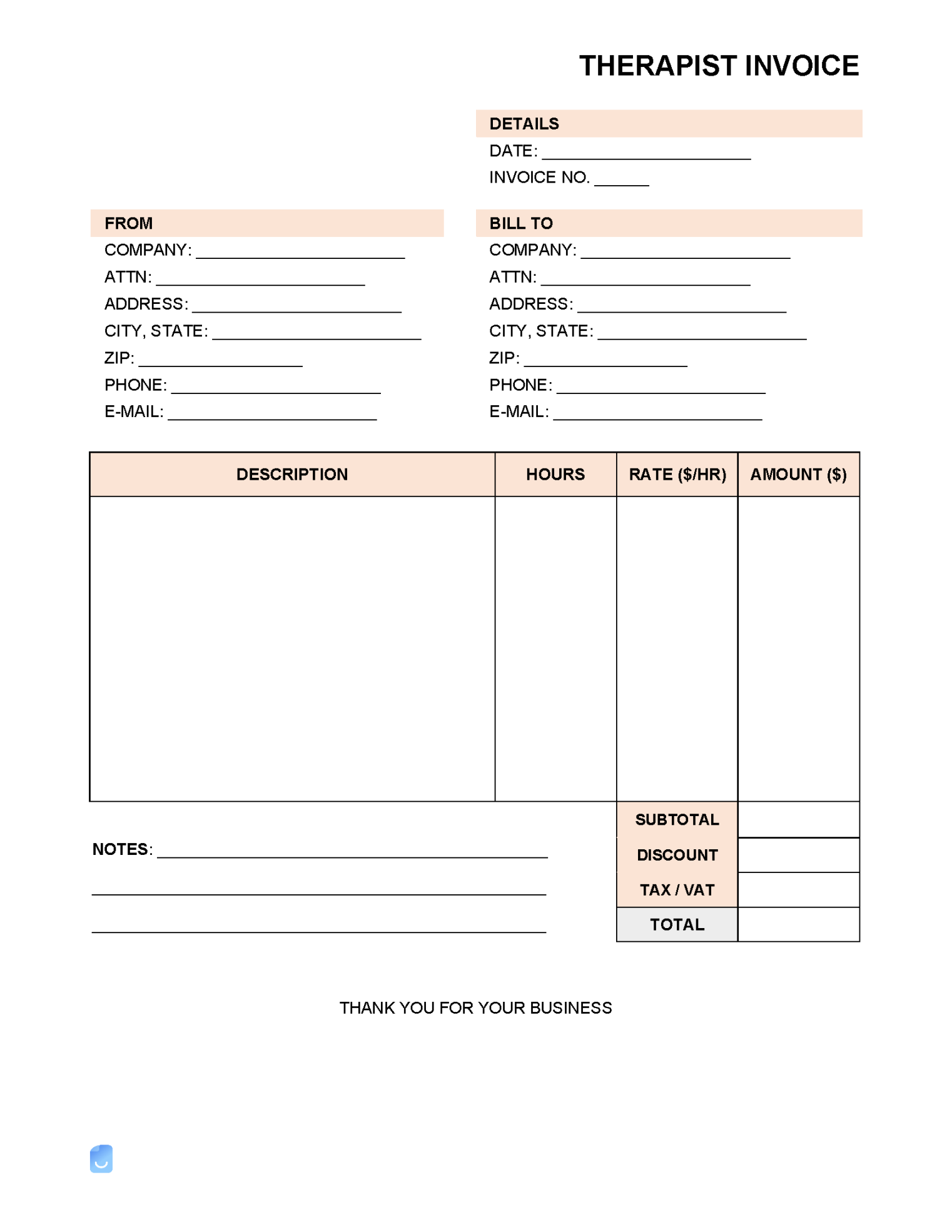 Therapist Invoice Template Invoice Maker Therapist Invoice Template Invoice Maker