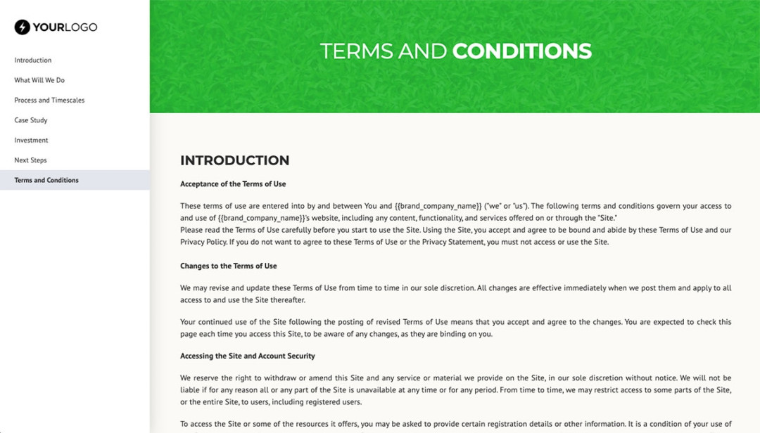 This fully customizable Lawn Maintenance proposal template is