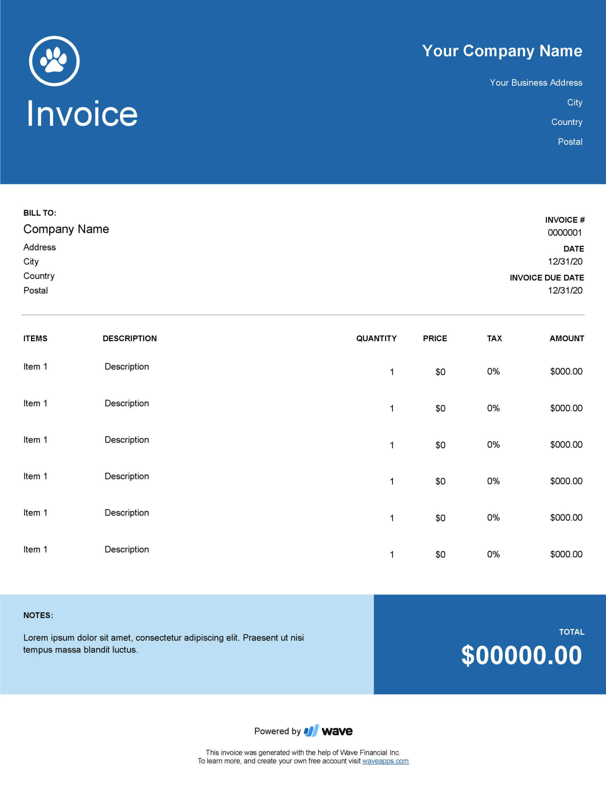 Veterinary Invoice Template - Free Download Veterinary Invoice Template - Free Download