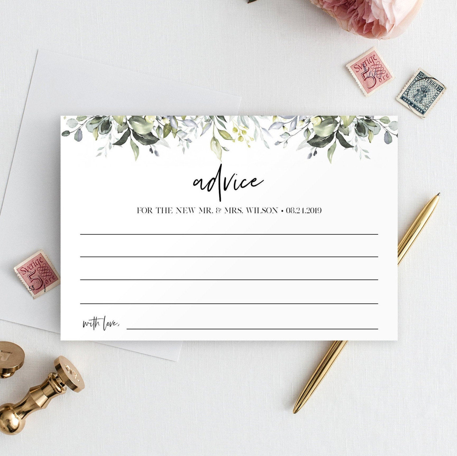 Wedding Advice Card Template, Well Wishes Printable, Editable Wedding Advice Card Template, Well Wishes Printable, Editable