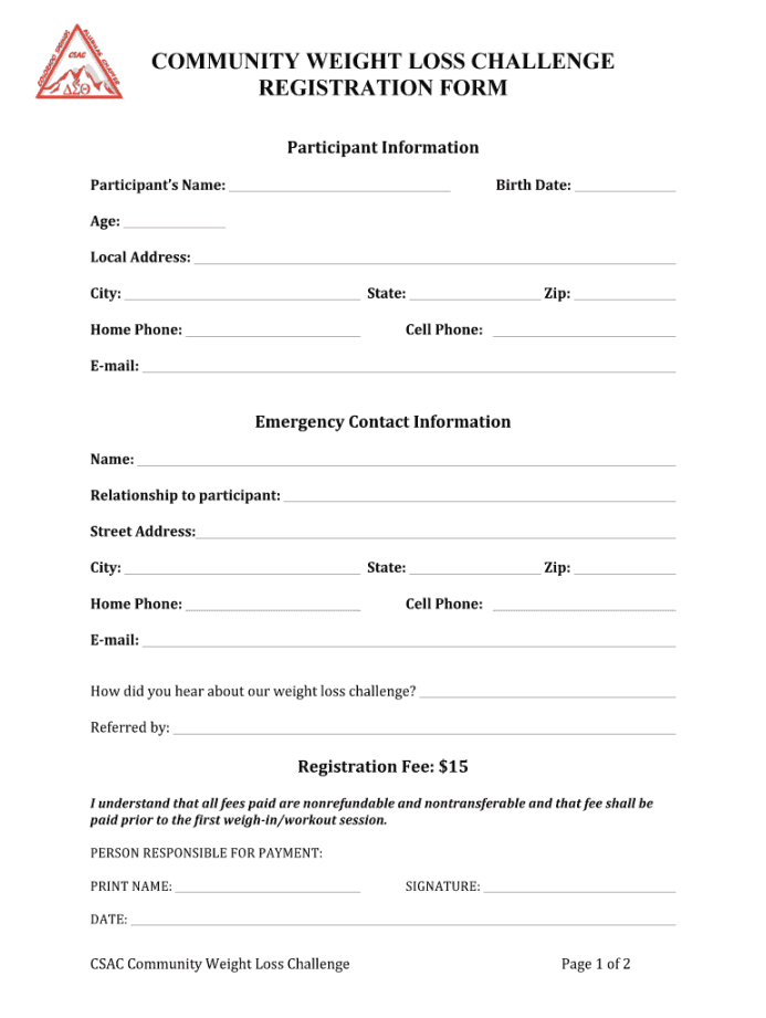 Weight Loss Form Sample - Fill Online, Printable, Fillable, Blank Weight Loss Form Sample - Fill Online, Printable, Fillable, Blank