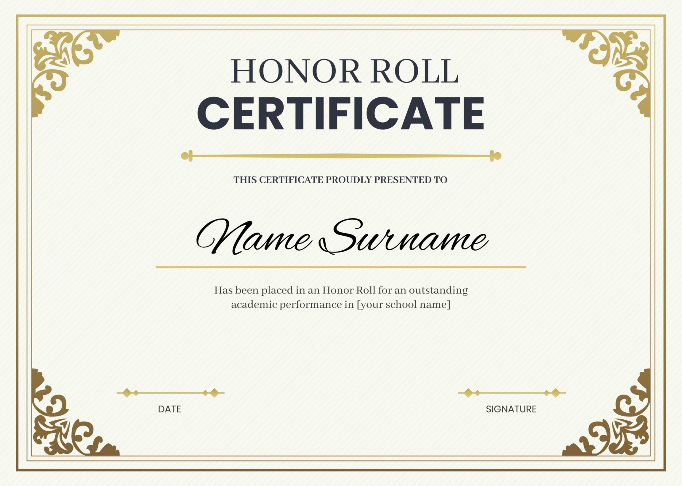 What Is Honor Roll Certificate? + Free Editable Templates  Sertifier