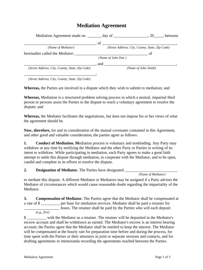 Workplace mediation agreement template: Fill out & sign online Workplace mediation agreement template: Fill out & sign online
