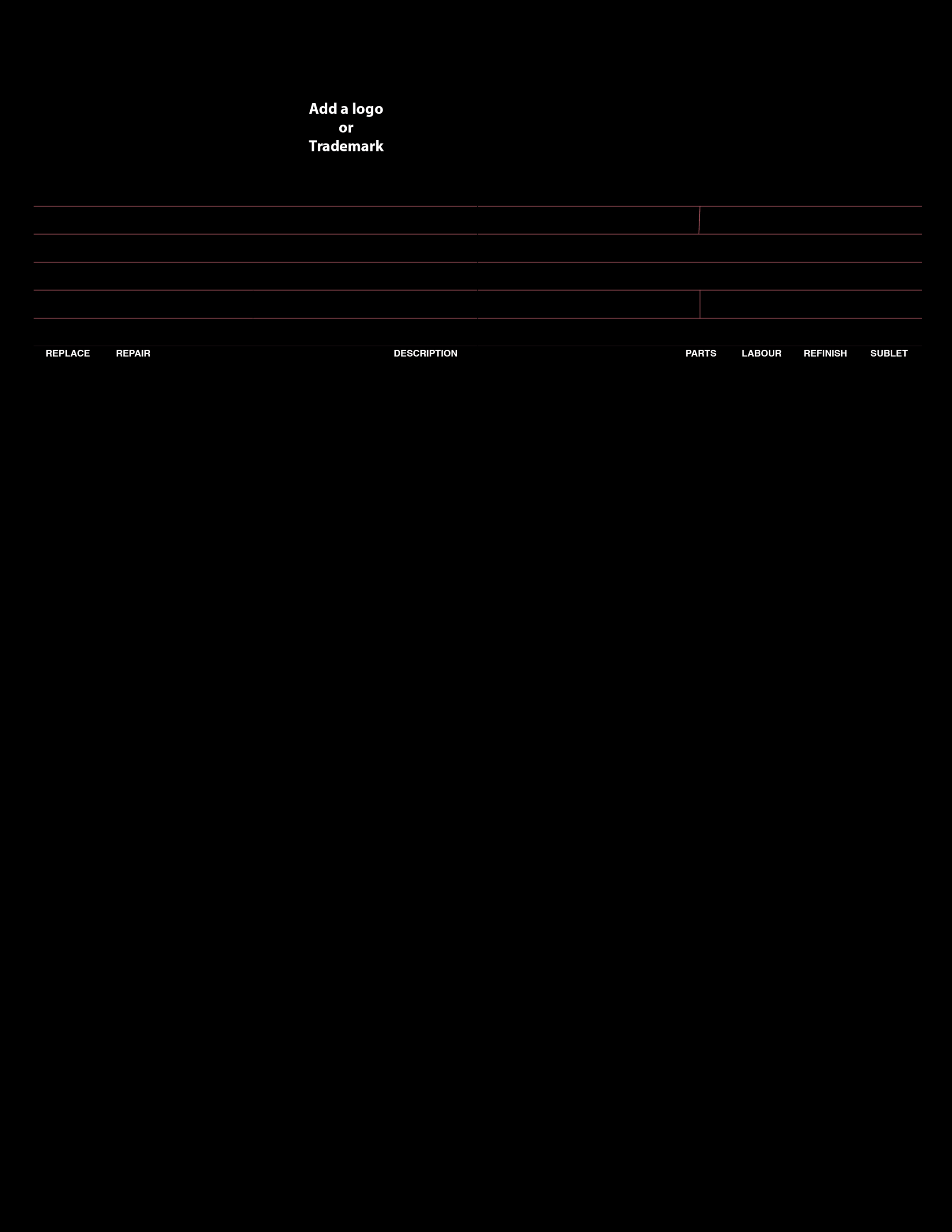 AUTO BODY ESTIMATE – – designed to organize the details AUTO BODY ESTIMATE – – designed to organize the details