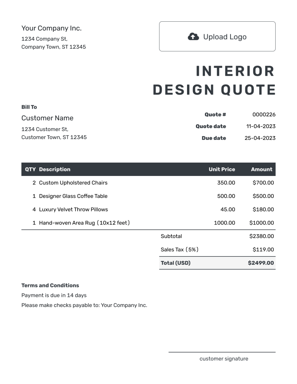 Free Interior Design Quote Template docelf Free Interior Design Quote Template docelf