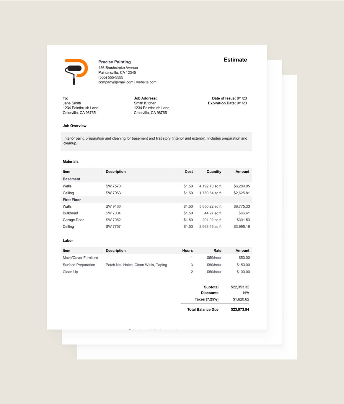 Free Painting Estimate Template, Example & How-To Houzz Pro Free Painting Estimate Template, Example & How-To Houzz Pro